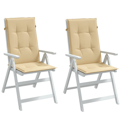 Cuscini Sedia Schiena Alta 2 Beige Mélange 120x50x4 Tessuto | homemem39