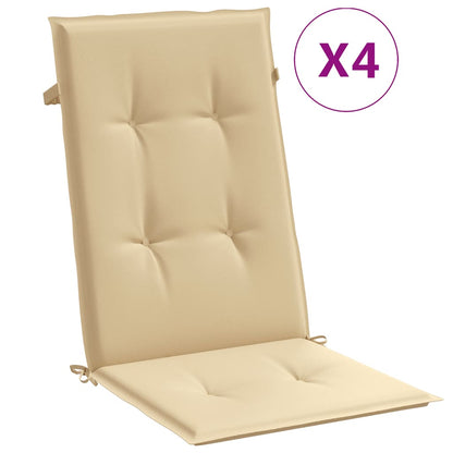 Cuscini Sedia Schiena Alta 4 Beige Mélange 120x50x4 Tessuto | homemem39