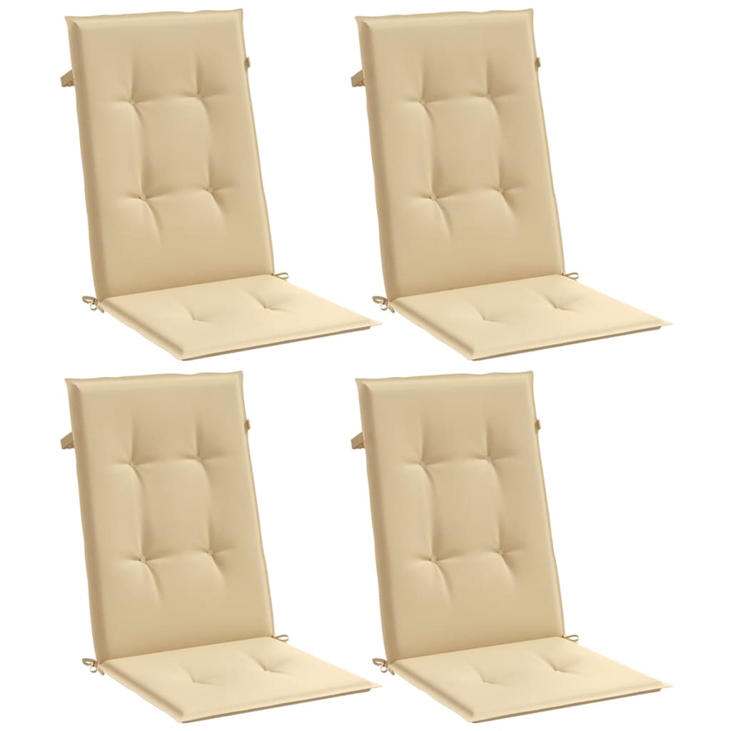 Cuscini Sedia Schiena Alta 4 Beige Mélange 120x50x4 Tessuto | homemem39