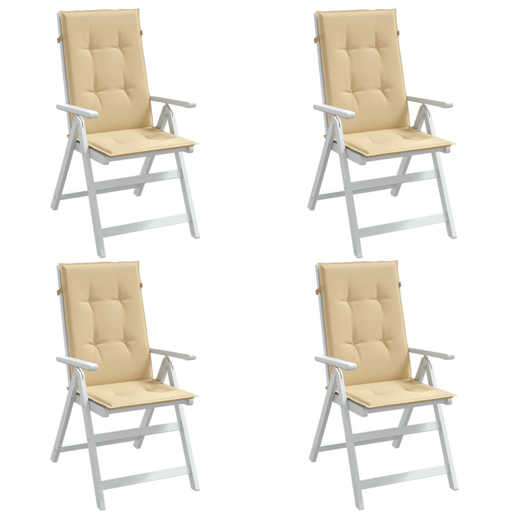 Cuscini Sedia Schiena Alta 4 Beige Mélange 120x50x4 Tessuto | homemem39