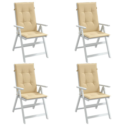 Cuscini Sedia Schiena Alta 4 Beige Mélange 120x50x4 Tessuto | homemem39