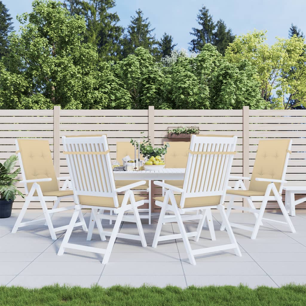 Cuscini Sedia Schiena Alta 6 Beige Mélange 120x50x4 Tessuto | homemem39