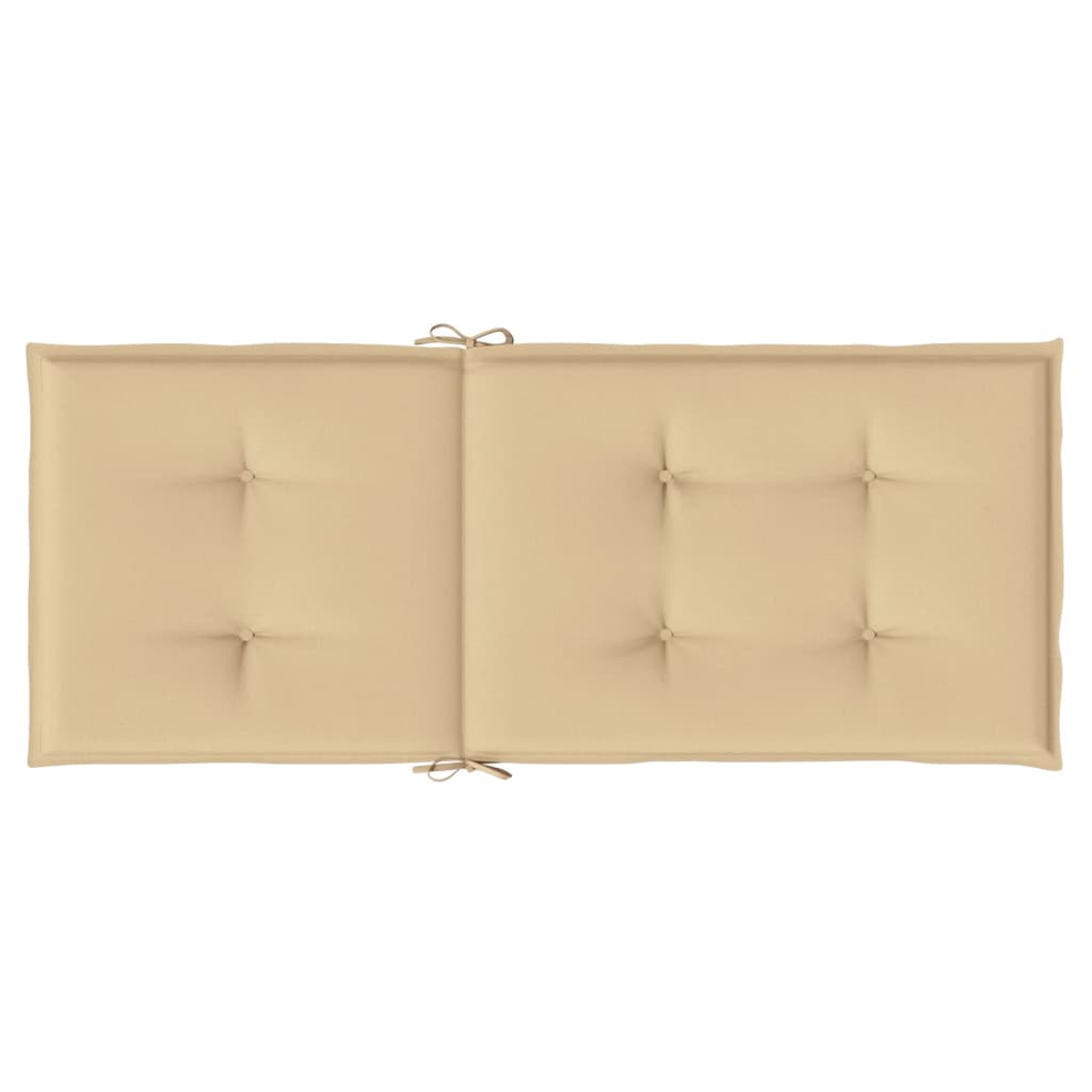 Cuscini Sedia Schiena Alta 6 Beige Mélange 120x50x4 Tessuto - homemem39