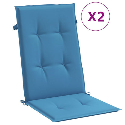 Cuscini Sedia Schiena Alta 2 Blu Mélange 120x50x4 Tessuto | homemem39
