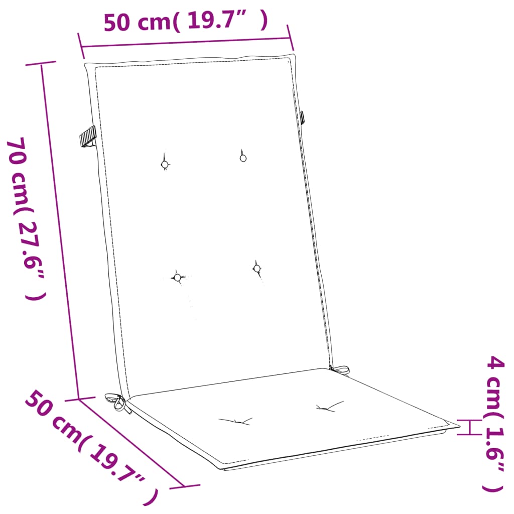 Cuscini Sedia Schiena Alta 2 Blu Mélange 120x50x4 Tessuto | homemem39