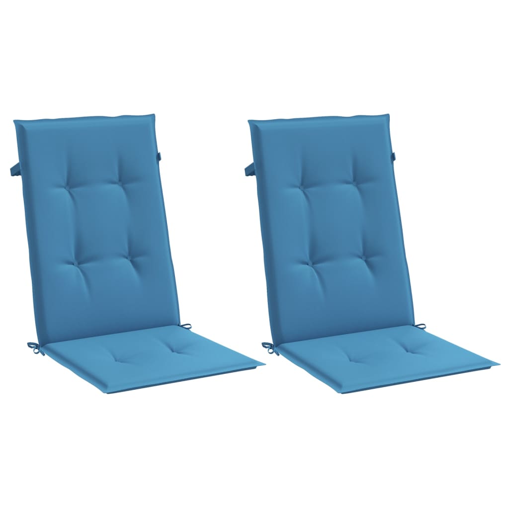 Cuscini Sedia Schiena Alta 2 Blu Mélange 120x50x4 Tessuto | homemem39