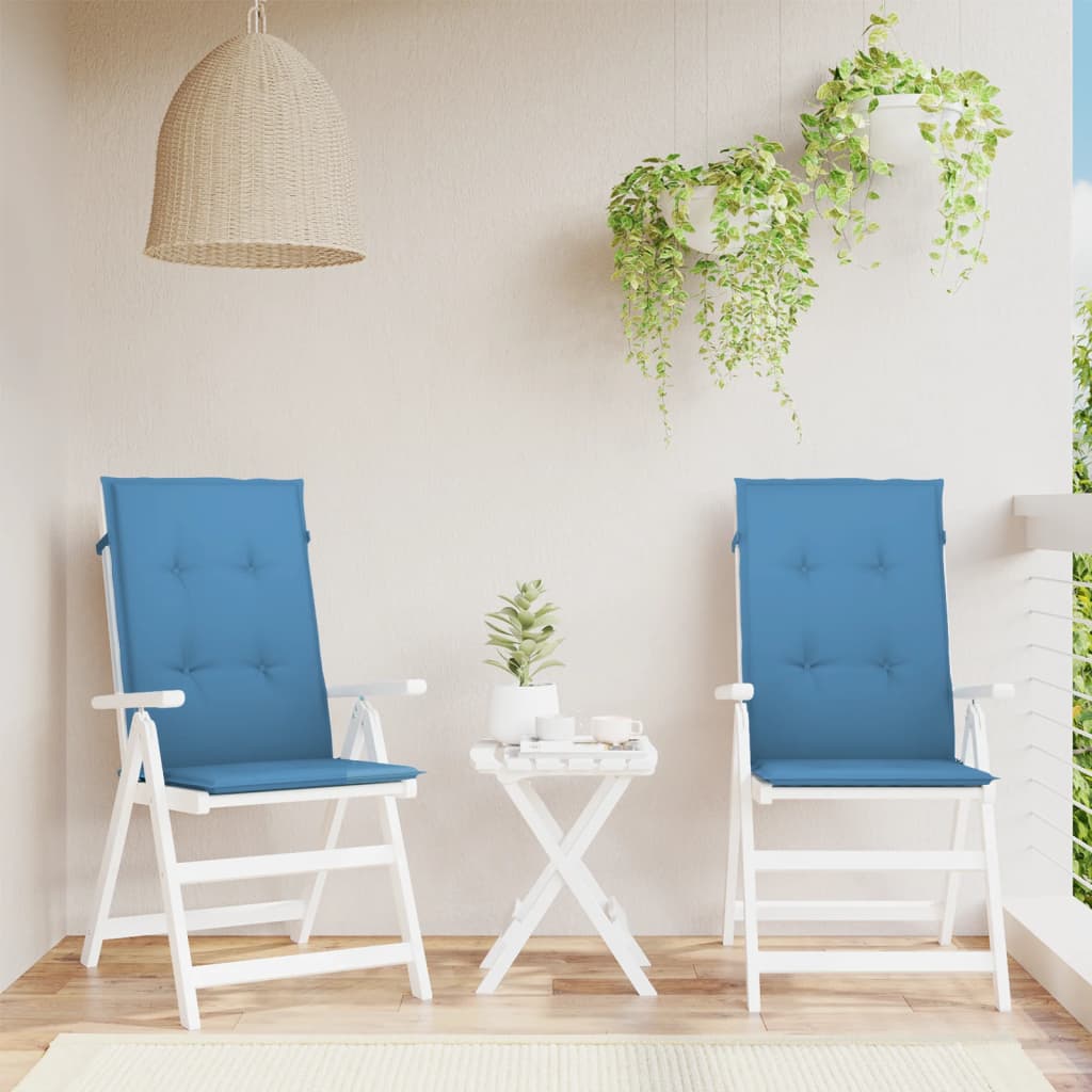 Cuscini Sedia Schiena Alta 2 Blu Mélange 120x50x4 Tessuto | homemem39