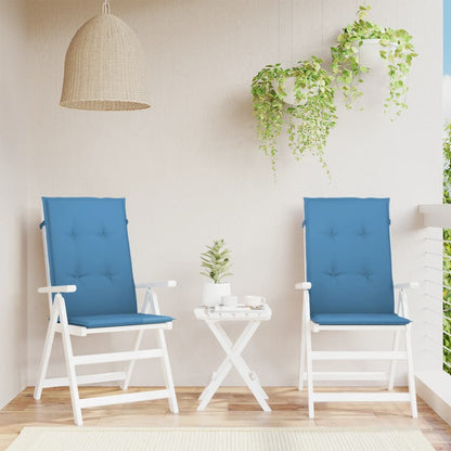 Cuscini Sedia Schiena Alta 2 Blu Mélange 120x50x4 Tessuto | homemem39
