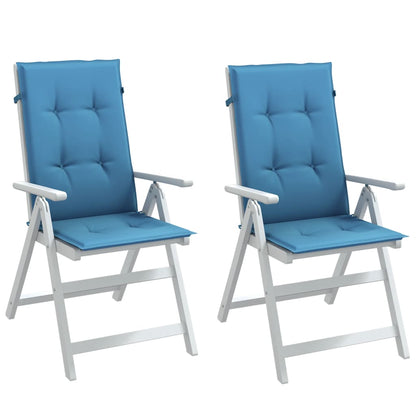 Cuscini Sedia Schiena Alta 2 Blu Mélange 120x50x4 Tessuto | homemem39