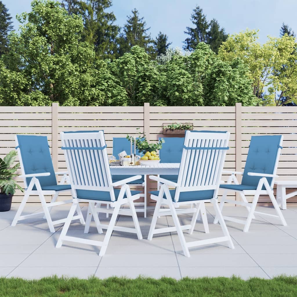 Cuscini Sedia Schiena Alta 6 Blu Mélange 120x50x4 Tessuto | homemem39