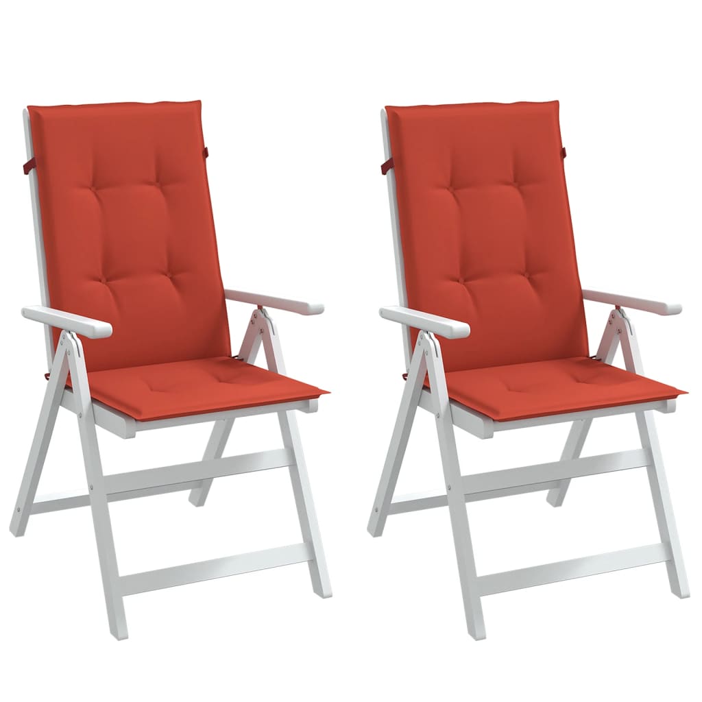 Cuscini Sedia Schiena Alta 2 Rosso Mélange 120x50x4 Tessuto | homemem39