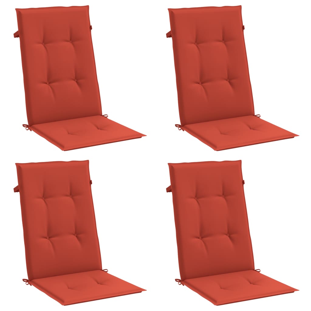 Cuscini Sedia Schiena Alta 4 Rosso Mélange 120x50x4 Tessuto | homemem39