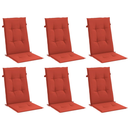 Cuscini Sedia Schiena Alta 6 Rosso Mélange 120x50x4 Tessuto | homemem39