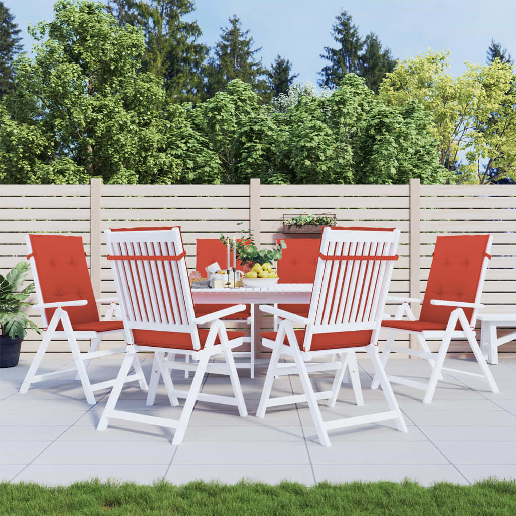 Cuscini Sedia Schiena Alta 6 Rosso Mélange 120x50x4 Tessuto | homemem39