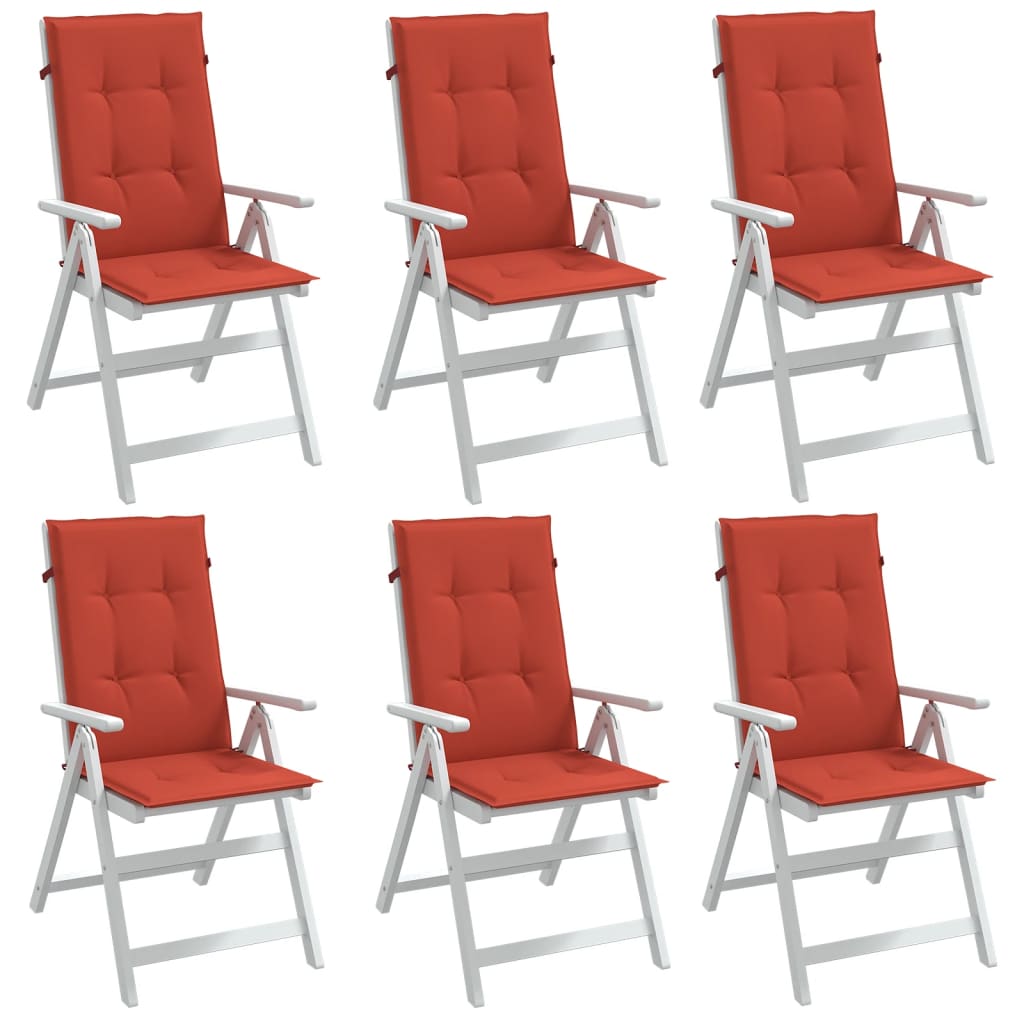 Cuscini Sedia Schiena Alta 6 Rosso Mélange 120x50x4 Tessuto | homemem39