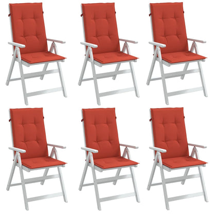 Cuscini Sedia Schiena Alta 6 Rosso Mélange 120x50x4 Tessuto | homemem39