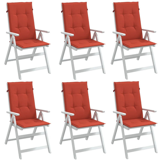 Cuscini Sedia Schiena Alta 6 Rosso Mélange 120x50x4 Tessuto | homemem39