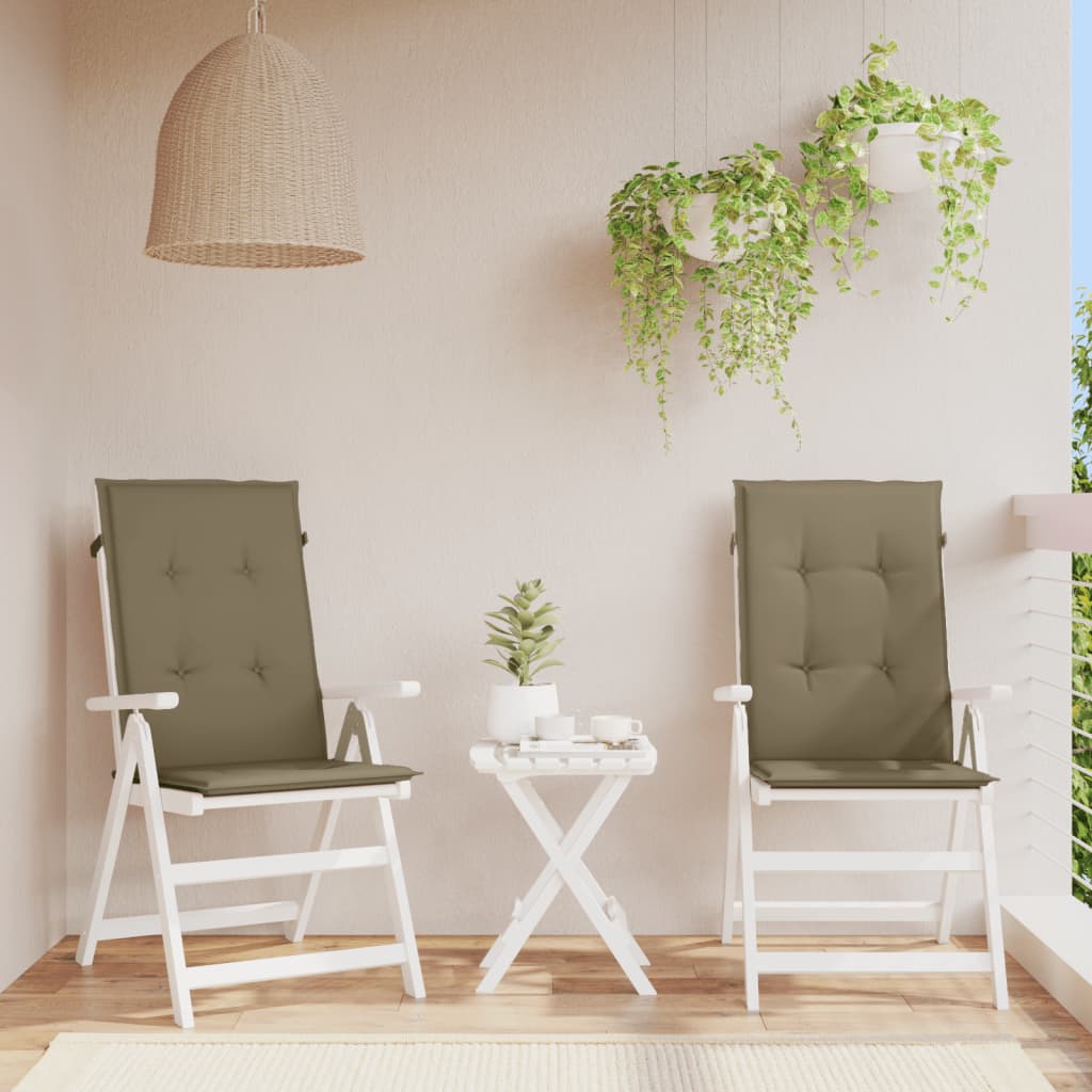 Cuscini Sedia Schiena Alta 2 Tortora Mélange 120x50x4 Tessuto | homemem39