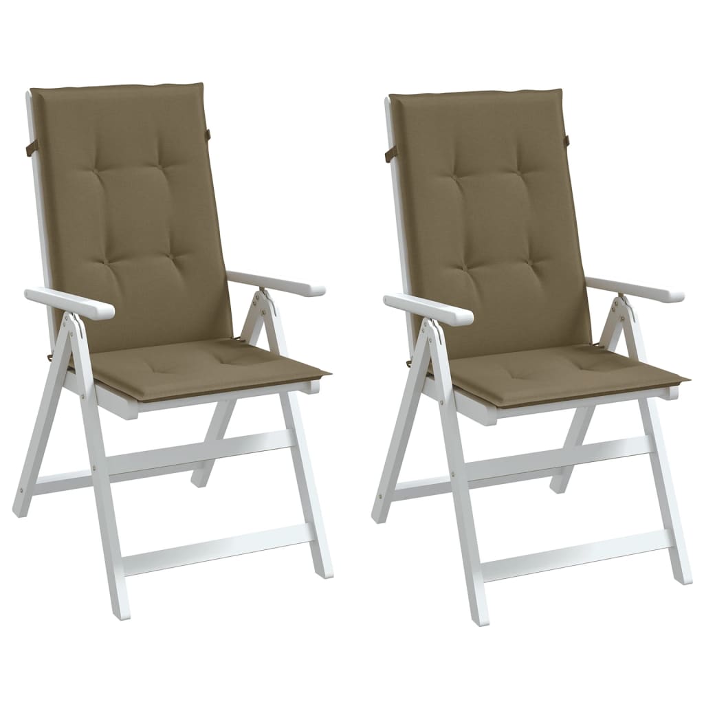 Cuscini Sedia Schiena Alta 2 Tortora Mélange 120x50x4 Tessuto | homemem39
