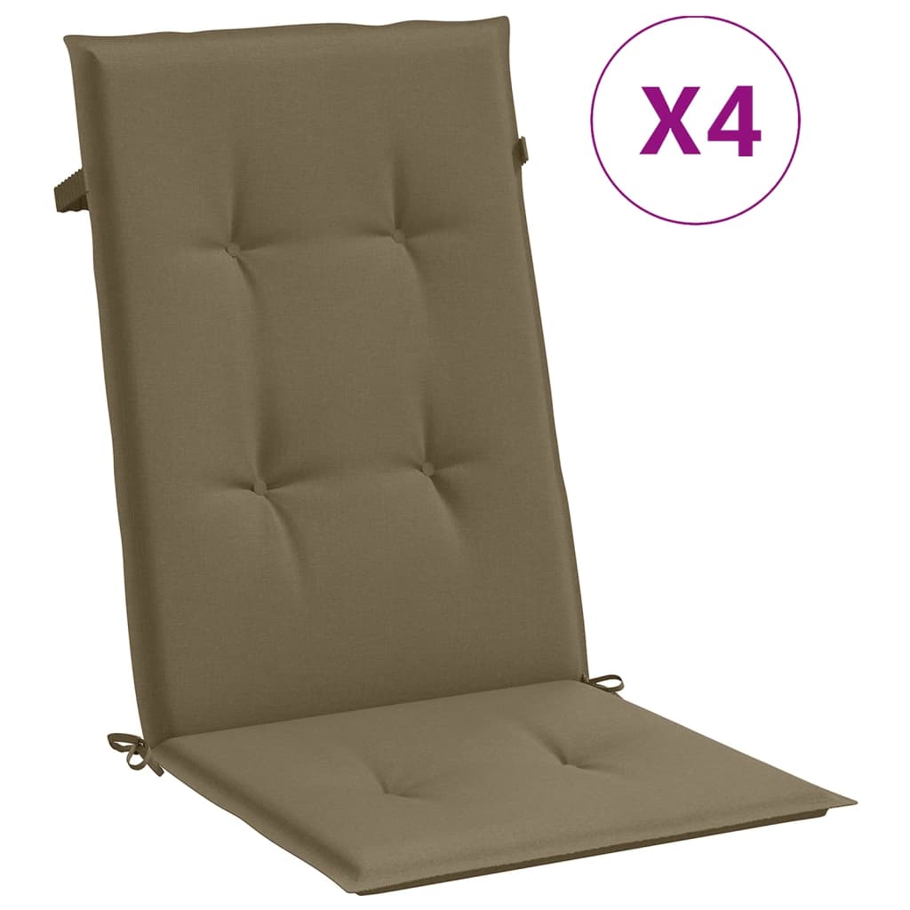 Cuscini Sedia Schiena Alta 4 Tortora Mélange 120x50x4 Tessuto | homemem39