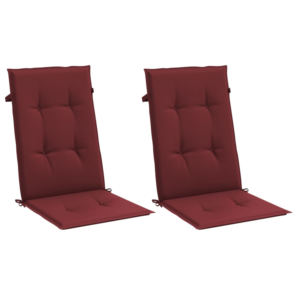 Cuscini Sedia Schiena Alta 2 Rosso Vino Mélange 120x50x4 cm | homemem39