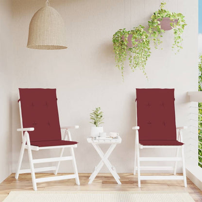 Cuscini Sedia Schiena Alta 2 Rosso Vino Mélange 120x50x4 cm | homemem39
