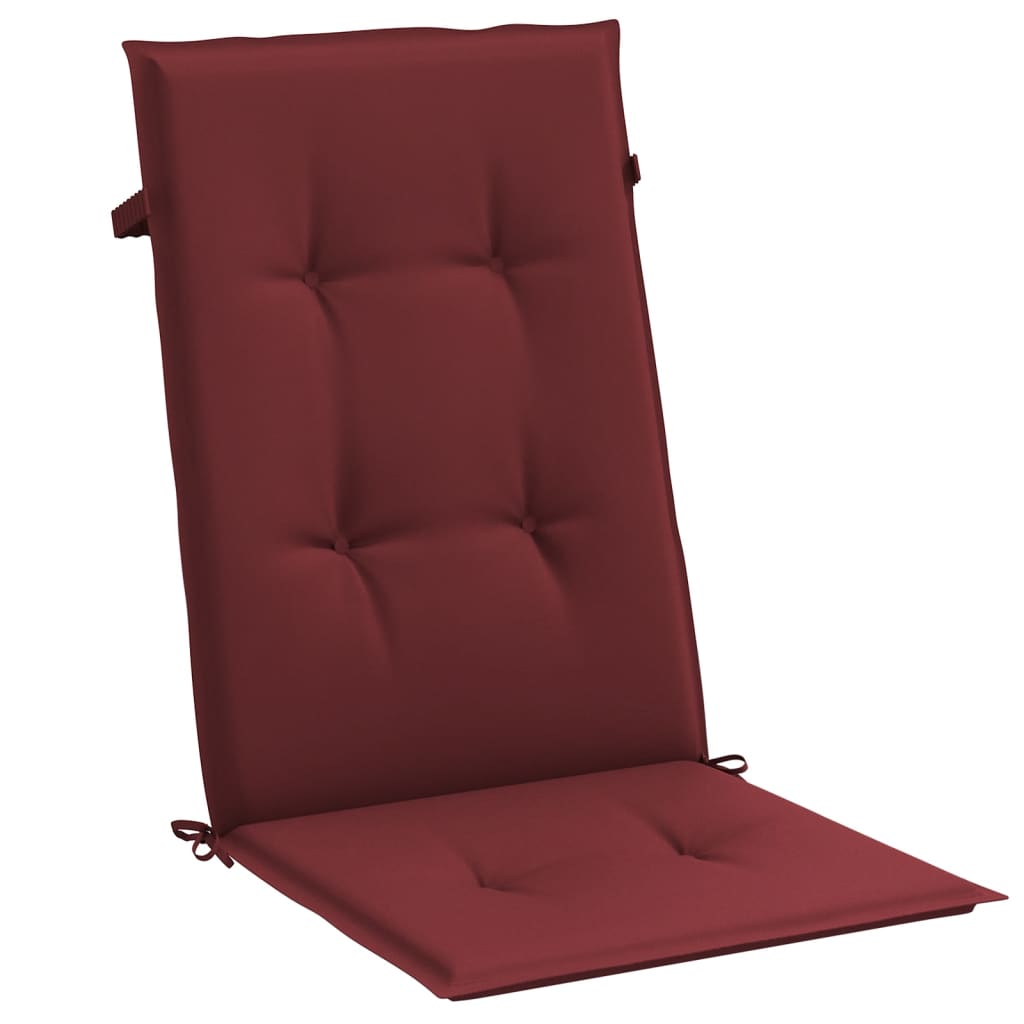Cuscini Sedia Schiena Alta 2 Rosso Vino Mélange 120x50x4 cm | homemem39