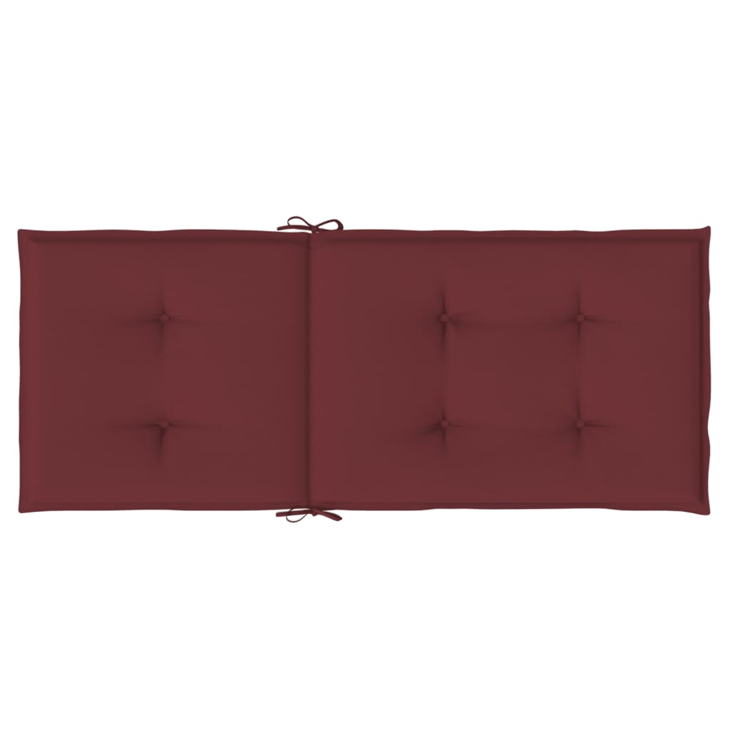 Cuscini Sedia Schiena Alta 2 Rosso Vino Mélange 120x50x4 cm | homemem39