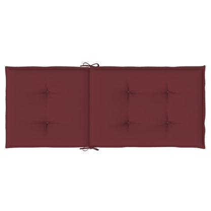 Cuscini Sedia Schiena Alta 2 Rosso Vino Mélange 120x50x4 cm | homemem39