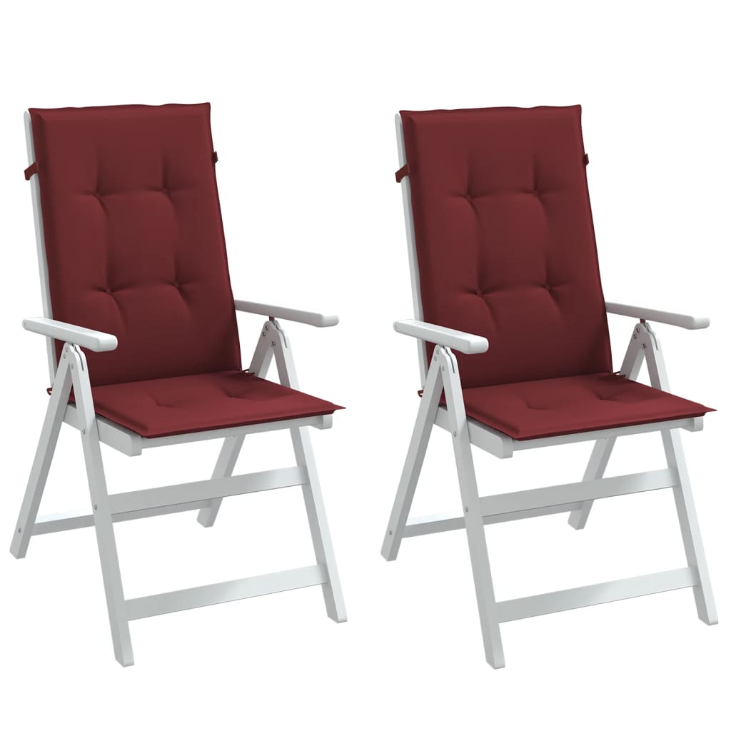 Cuscini Sedia Schiena Alta 2 Rosso Vino Mélange 120x50x4 cm | homemem39