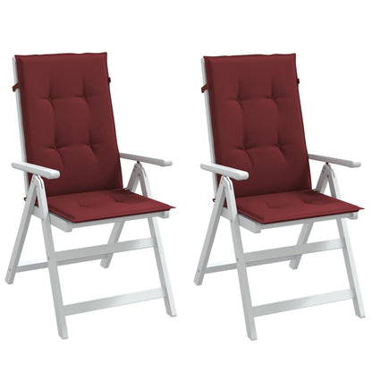 Cuscini Sedia Schiena Alta 2 Rosso Vino Mélange 120x50x4 cm | homemem39