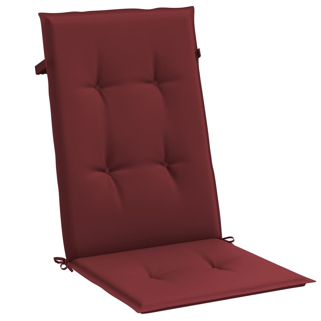 Cuscini Sedia Schiena Alta 4 Rosso Vino Mélange 120x50x4 cm | homemem39