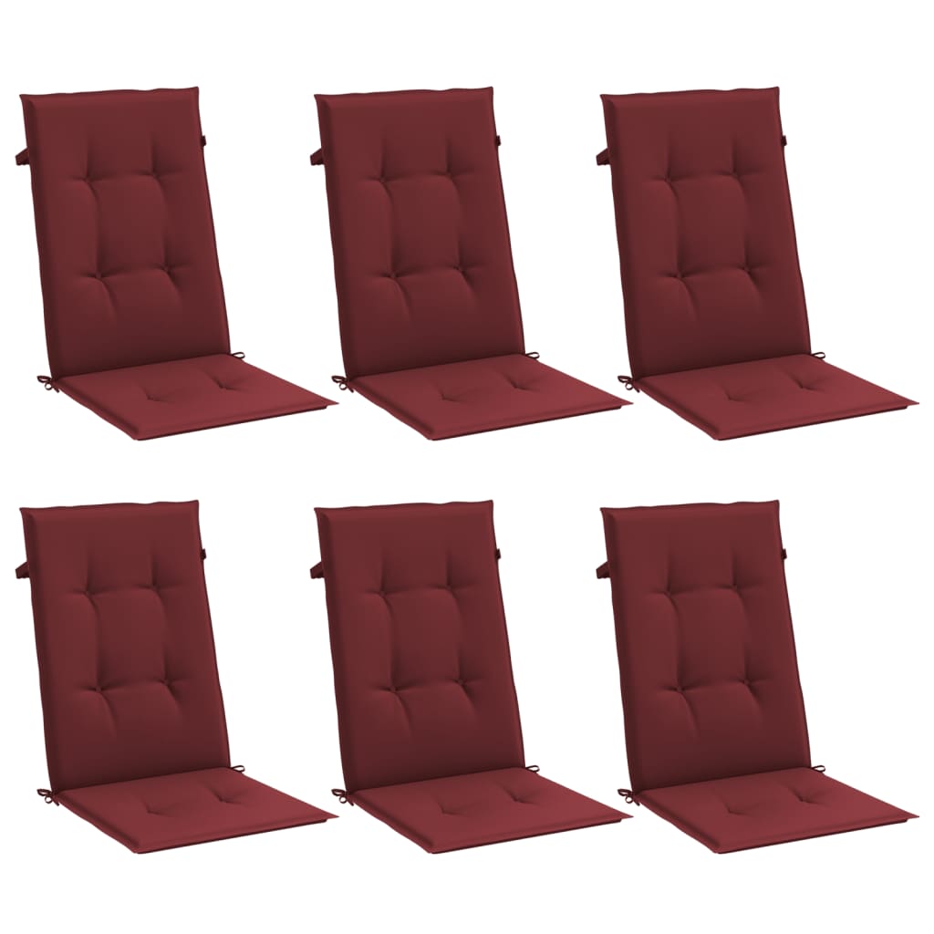 Cuscini Sedia Schiena Alta 2 Rosso Vino Mélange 120x50x4 cm | homemem39