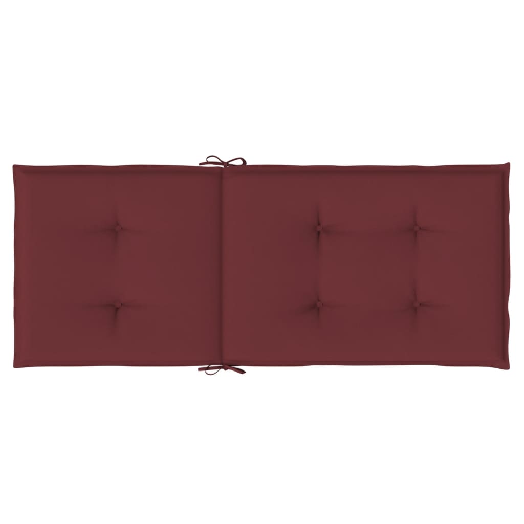 Cuscini Sedia Schiena Alta 2 Rosso Vino Mélange 120x50x4 cm | homemem39