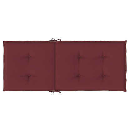 Cuscini Sedia Schiena Alta 2 Rosso Vino Mélange 120x50x4 cm | homemem39