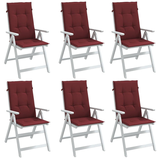 Cuscini Sedia Schiena Alta 2 Rosso Vino Mélange 120x50x4 cm | homemem39
