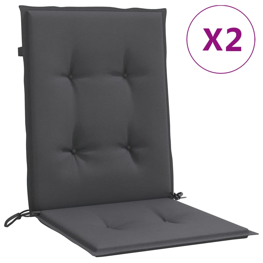 Cuscini Sedia Schiena Bassa 2 pz Antracite Mélange 100x50x4 cm | homemem39