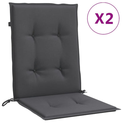 Cuscini Sedia Schiena Bassa 2 pz Antracite Mélange 100x50x4 cm | homemem39