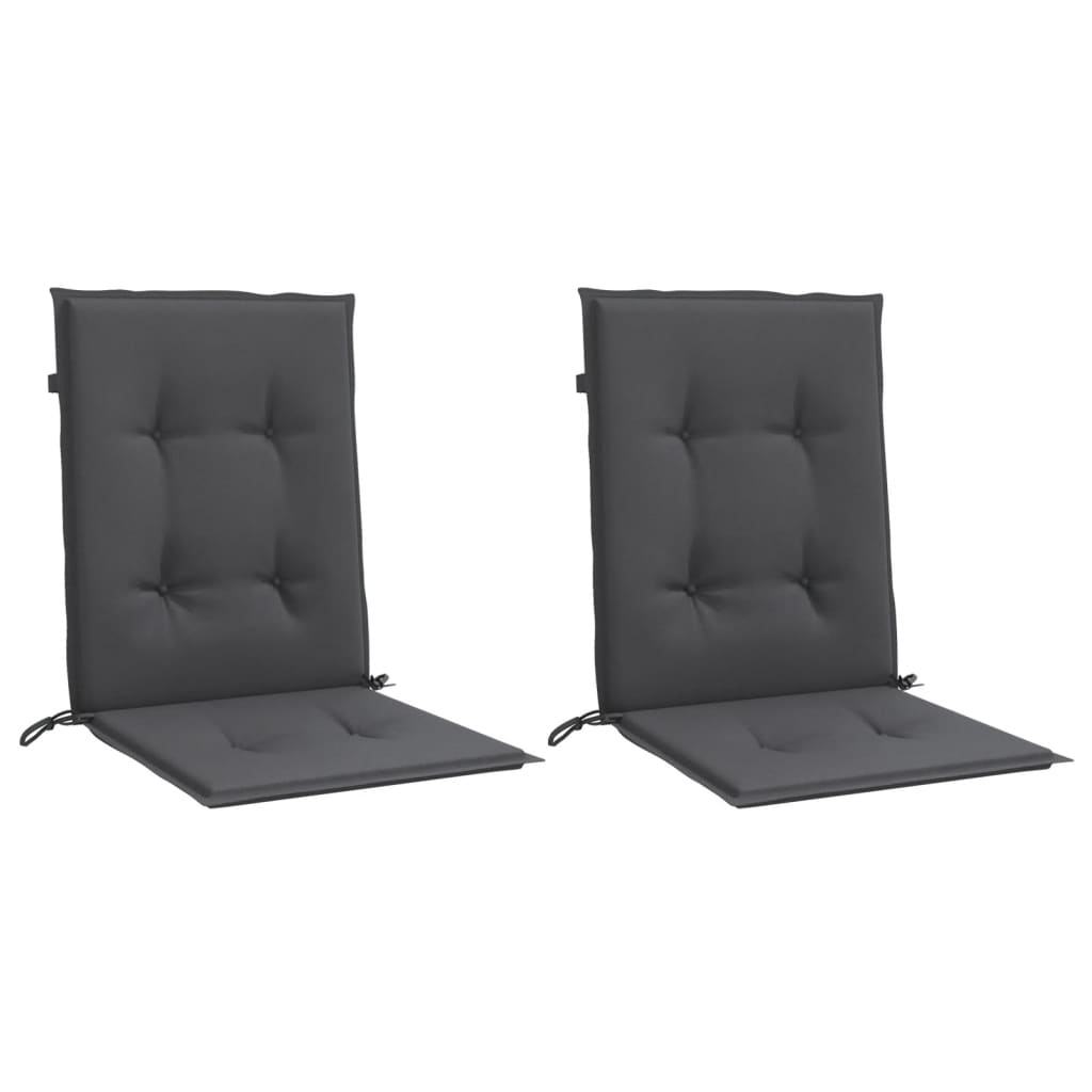 Cuscini Sedia Schiena Bassa 2 pz Antracite Mélange 100x50x4 cm | homemem39