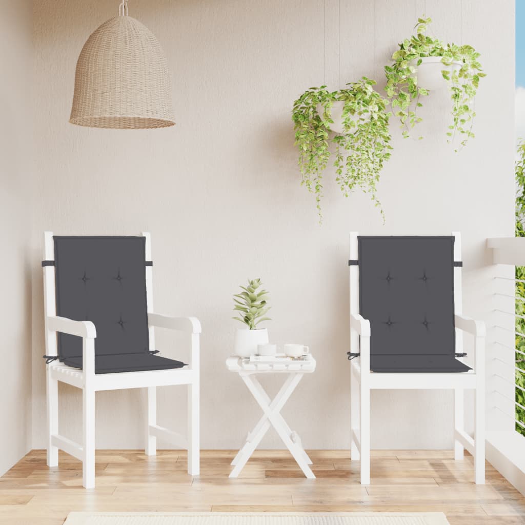 Cuscini Sedia Schiena Bassa 2 pz Antracite Mélange 100x50x4 cm | homemem39