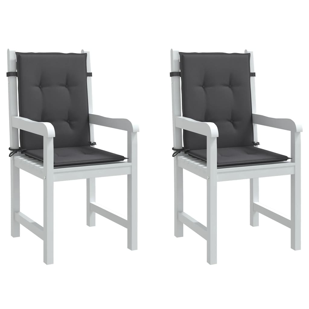 Cuscini Sedia Schiena Bassa 2 pz Antracite Mélange 100x50x4 cm | homemem39