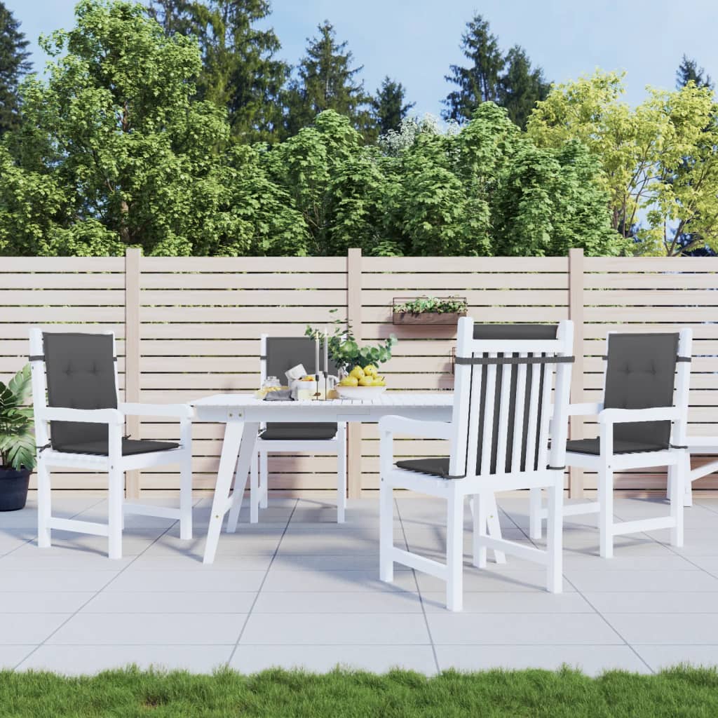 Cuscini Sedia Schiena Bassa 4 pz Antracite Mélange 100x50x4 cm | homemem39