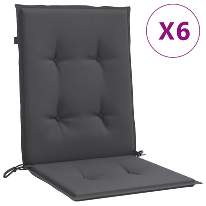 Cuscini Sedia Schiena Bassa 6 pz Antracite Mélange 100x50x4 cm | homemem39