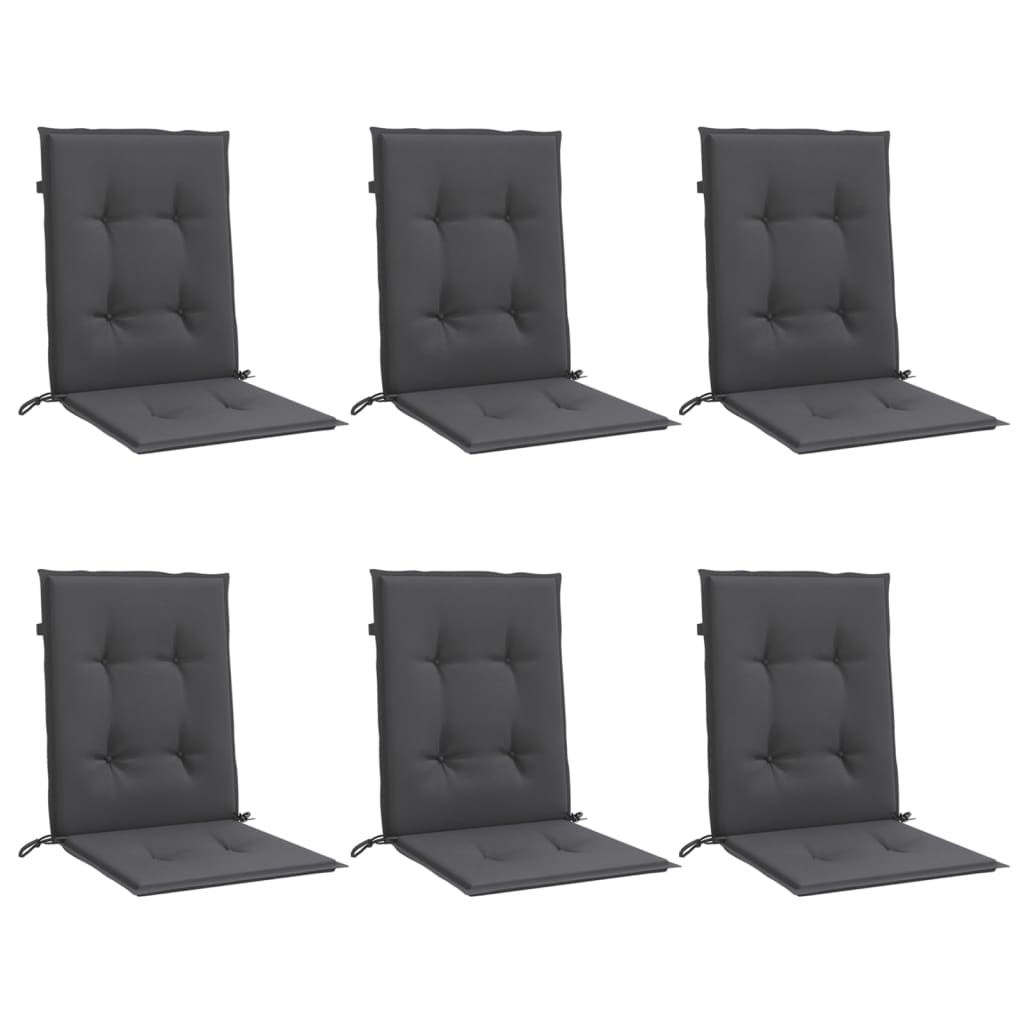 Cuscini Sedia Schiena Bassa 6 pz Antracite Mélange 100x50x4 cm | homemem39