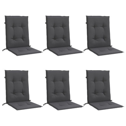 Cuscini Sedia Schiena Bassa 6 pz Antracite Mélange 100x50x4 cm | homemem39