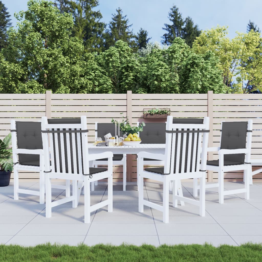 Cuscini Sedia Schiena Bassa 6 pz Antracite Mélange 100x50x4 cm | homemem39