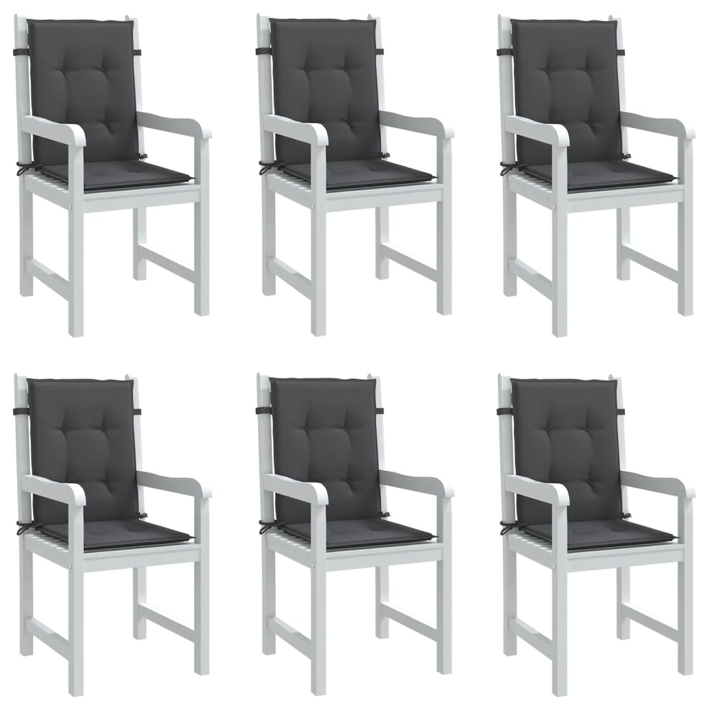 Cuscini Sedia Schiena Bassa 6 pz Antracite Mélange 100x50x4 cm | homemem39