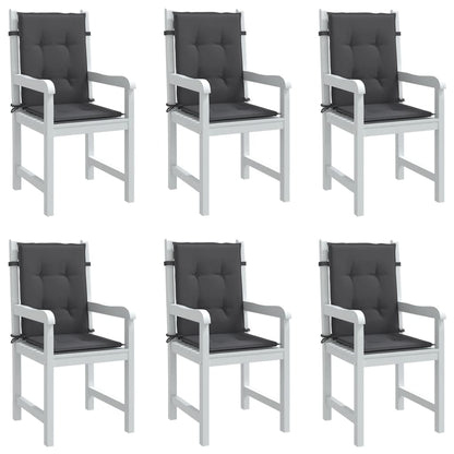 Cuscini Sedia Schiena Bassa 6 pz Antracite Mélange 100x50x4 cm | homemem39