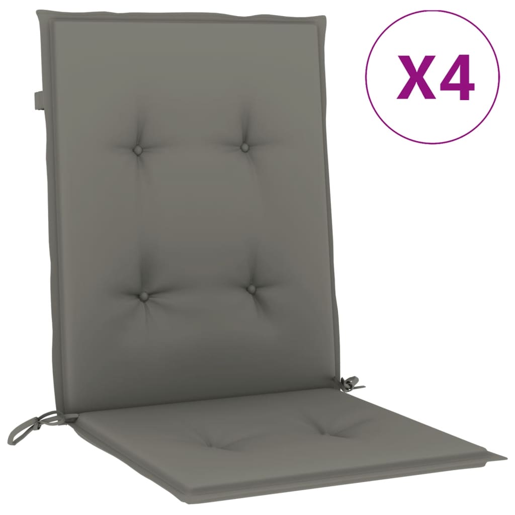 Cuscini Sedia Schiena Bassa 4 pz Grigio Mélange 100x50x4 cm | homemem39