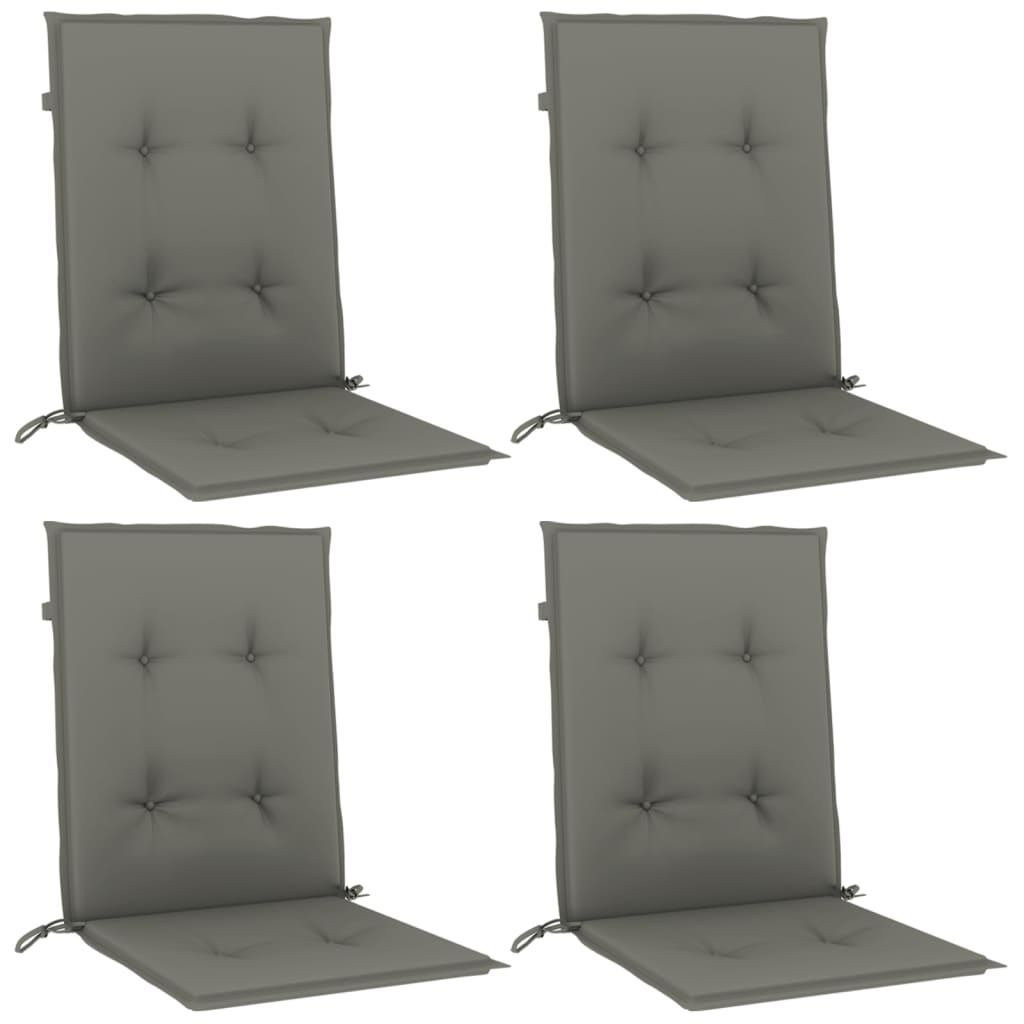 Cuscini Sedia Schiena Bassa 4 pz Grigio Mélange 100x50x4 cm | homemem39